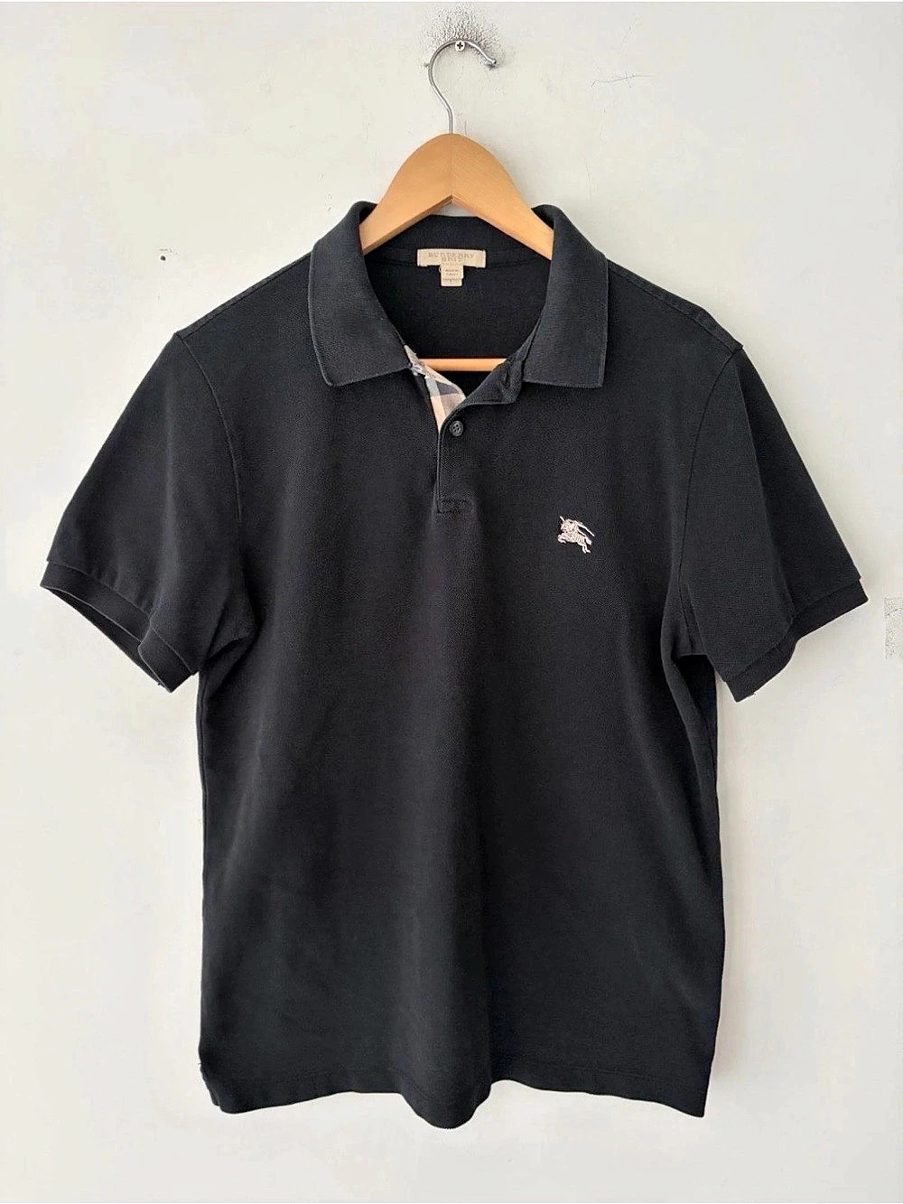 Burberry Men's Cotton Polo Black Size Medium